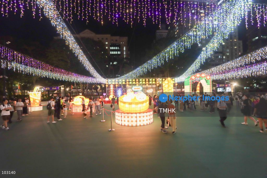 A general view of the Mid-Autumn Lantern Carnival at Victoria Park in Hong Kong on October 7, 2026. Visitors admire and photograph colourful lantern displays on the final day of the exhibition, which was extended following a positive public response. (Photo by Gordon Choi/TMHK via Nexpher Images)