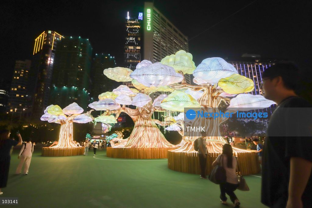 A general view of the Mid-Autumn Lantern Carnival at Victoria Park in Hong Kong on October 7, 2026. Visitors admire and photograph colourful lantern displays on the final day of the exhibition, which was extended following a positive public response. (Photo by Gordon Choi/TMHK via Nexpher Images)