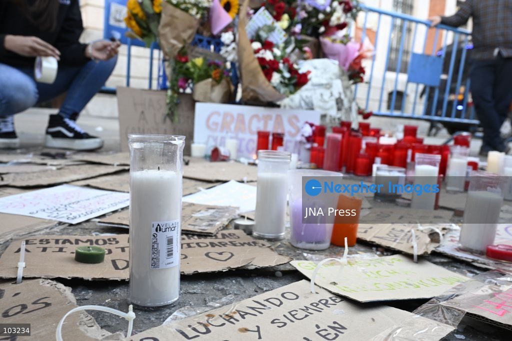 MADRID, SPAIN – OCTOBER 8, 2026: A shrine is displayed at Puerta del Sol in Madrid dedicated to Maricarmen Abascal, who died in hospital on October 7, 2026, two weeks after being evicted from her home. The shrine was placed at the central Madrid square following her death. Abascal’s death has drawn attention to her housing situation and the circumstances surrounding her eviction. Puerta del Sol is one of Madrid’s main public squares and a prominent location for public gatherings and memorials. Photo by Tomas Calle / JNA Press. (Photo by Tomas Calle/JNA Press via Nexpher Images)
