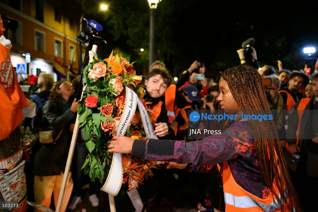MADRID, SPAIN, OCTOBER 8, 2026: Thousands of people march through central Madrid in memory of Maricarmen Abascal, an 87-year-old woman who died on October 7, two weeks after being evicted from the apartment where she had lived for 71 years. Organized by the Sindicato de Inquilinas de Madrid, the march began at Puerta del Sol and ended outside Abascal's former home in the Retiro district. Around 20,000 people participated, according to the Spanish government's delegation in Madrid. Abascal's eviction on September 23 sparked widespread housing protests and encampments across Spain, with demonstrators demanding stronger tenant protections and measures against evictions. Photo by Tomas Calle / JNA Press. (Photo by Tomas Calle/JNA Press via Nexpher Images)