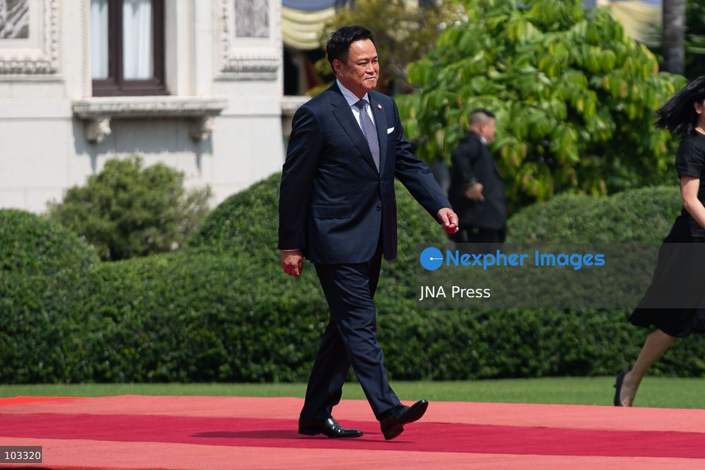BANGKOK, THAILAND, OCTOBER 9, 2026: Thai Prime Minister Anutin Charnvirakul welcomes Timor-Leste Prime Minister Kay Rala Xanana Gusmao during an official ceremony at Government House in Bangkok. Gusmao is visiting Thailand on October 9 and 10 at Anutin's invitation, marking the first official visit by a Timor-Leste prime minister in 13 years and the first since the country became ASEAN's 11th member in October 2025. The visit includes bilateral discussions on trade, investment, security and regional cooperation. Photo by Watsawat Koktabtim / JNA Press. (Photo by Watsawat Koktabtim/JNA Press via Nexpher Images)