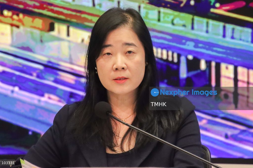Transport Department Assistant Commissioner (New Territories) Amy Tse Sen-yee attends a joint press conference on transport and clearance arrangements for the opening of the new Huanggang Port at the Central Government Offices in Hong Kong on October 9, 2026. (Photo by Gordon Choi/TMHK via Nexpher Images)
