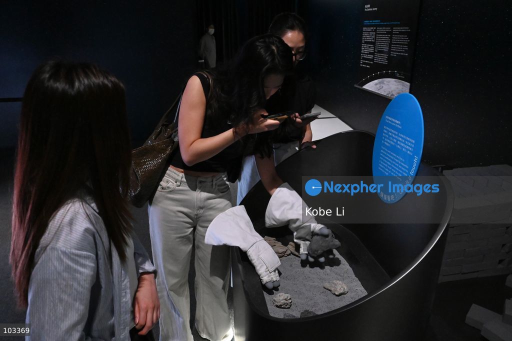Visitors visiting at "Fly Me to the Moon – A 380,000 km Odyssey" exhibition at K11 MUSEA on October 9, 2026 in Hong Kong. (Photo by Kobe Li/Nexpher Images)