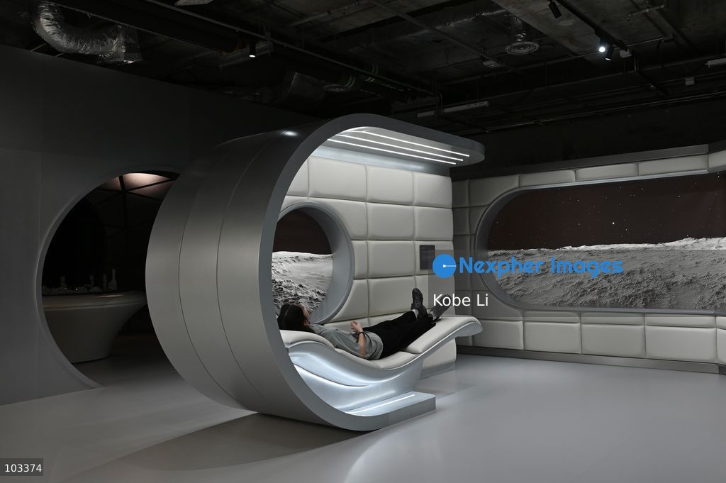 A general view showing "Fly Me to the Moon – A 380,000 km Odyssey" exhibition at K11 MUSEA on October 9, 2026 in Hong Kong. (Photo by Kobe Li/Nexpher Images)