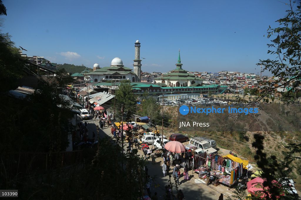 CHARAR-E-SHARIEF, KASHMIR, INDIA, OCTOBER 9, 2026: Devotees gather at the shrine of Sheikh Noor-ud-Din Noorani to offer Friday prayers during the annual Urs commemorating the revered Sufi saint in Charar-e-Sharief, in central Kashmir's Budgam district. Worshippers offered prayers and recited naats and manqabats during the religious gathering as security personnel were deployed around the shrine. Photo by Nisar Ul Haq Allaie / JNA Press. (Photo by Nisar Ul Haq Haq/JNA Press via Nexpher Images)