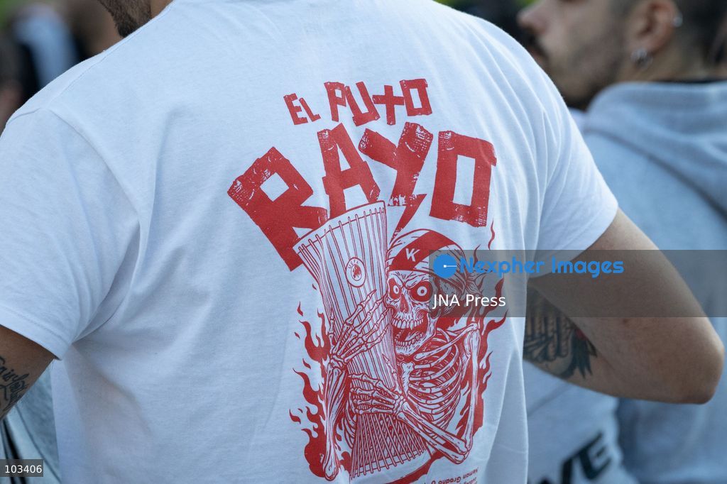 MADRID, SPAIN, OCTOBER 9, 2026: Representatives of Rayo Vallecano supporters’ groups hold a press conference at Parque Juan Jose Garcia Espartero in Madrid under the slogan “SOS Rayo – Salvemos al Rayo” (Save Rayo), raising concerns about the football club’s current situation and calling for measures to protect its future. Jota Vaquerizo and representatives of the Federacion de Penas and Plataforma ADRV participated in the event, highlighting supporters’ demands and their campaign for the club. Photo by Adrian Duran / JNA Press. (Photo by Adrián Durán Mediano/JNA Press via Nexpher Images)