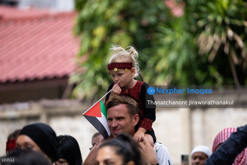 BANGKOK, THAILAND — October 10, 2026: A demonstration concerning the situation in Palestine and Lebanon was scheduled to take place outside the Embassy of Israel in Bangkok, Thailand. The event announcement listed Watermelon Wednesdays Bangkok as the organizer and scheduled the gathering from 10:00 a.m. to 12:00 p.m. local time. (Photo by Thanatchanont Jiraworathanakul/Nexpher Images)