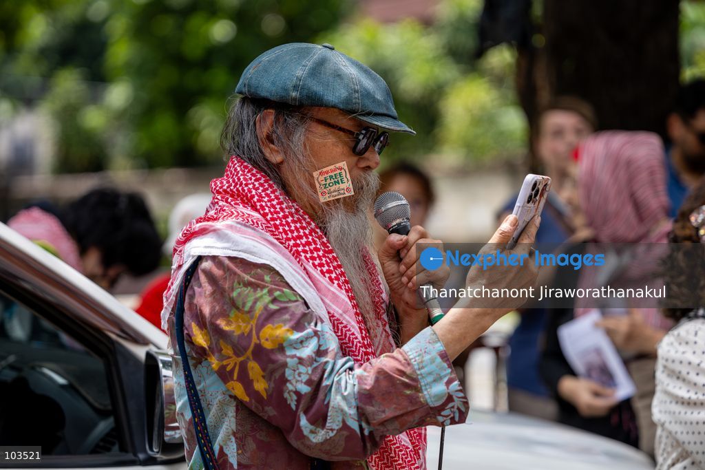 BANGKOK, THAILAND — October 10, 2026: A demonstration concerning the situation in Palestine and Lebanon was scheduled to take place outside the Embassy of Israel in Bangkok, Thailand. The event announcement listed Watermelon Wednesdays Bangkok as the organizer and scheduled the gathering from 10:00 a.m. to 12:00 p.m. local time. (Photo by Thanatchanont Jiraworathanakul/Nexpher Images)
