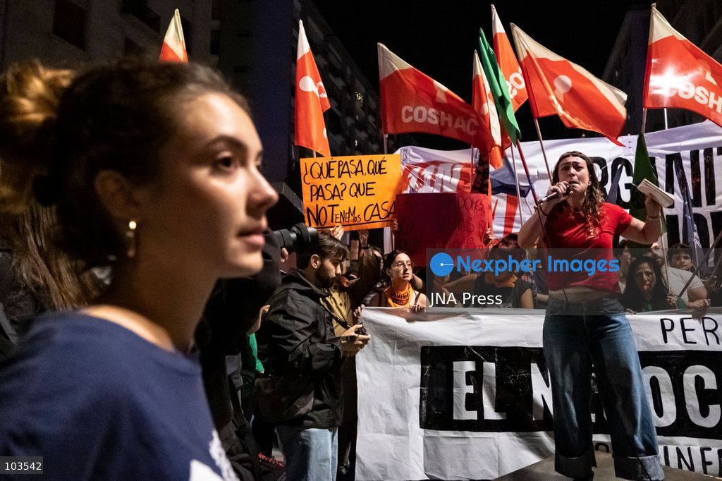 BARCELONA, SPAIN, OCTOBER 9, 2026: Thousands of housing rights protesters march through central Barcelona demanding stronger protections against evictions and calling for a general strike on November 11. The demonstration, organized by housing unions and activist groups, drew approximately 3,000 participants according to local police, while organizers estimated 15,000. Demonstrators observed a minute of silence in memory of Maricarmen Abascal, an 87-year-old woman who died following her eviction in Madrid, and Olga Matute and Javier, who died by suicide after being evicted in L'Hospitalet de Llobregat. The march began at Placa Universitat and continued through the city center. Photo by Miguel Galmés / JNA Press. (Photo by Miguel GalmÃ©s/JNA Press via Nexpher Images)