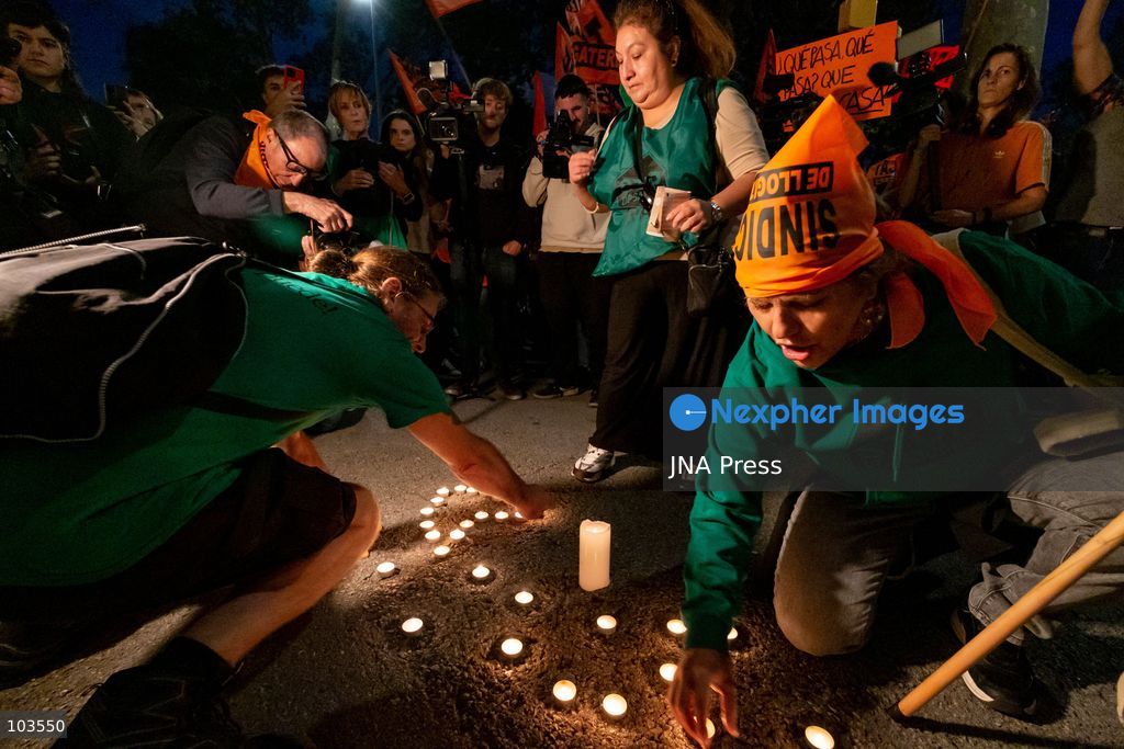 BARCELONA, SPAIN, OCTOBER 9, 2026: Thousands of housing rights protesters march through central Barcelona demanding stronger protections against evictions and calling for a general strike on November 11. The demonstration, organized by housing unions and activist groups, drew approximately 3,000 participants according to local police, while organizers estimated 15,000. Demonstrators observed a minute of silence in memory of Maricarmen Abascal, an 87-year-old woman who died following her eviction in Madrid, and Olga Matute and Javier, who died by suicide after being evicted in L'Hospitalet de Llobregat. The march began at Placa Universitat and continued through the city center. Photo by Miguel Galmés / JNA Press. (Photo by Miguel GalmÃ©s/JNA Press via Nexpher Images)