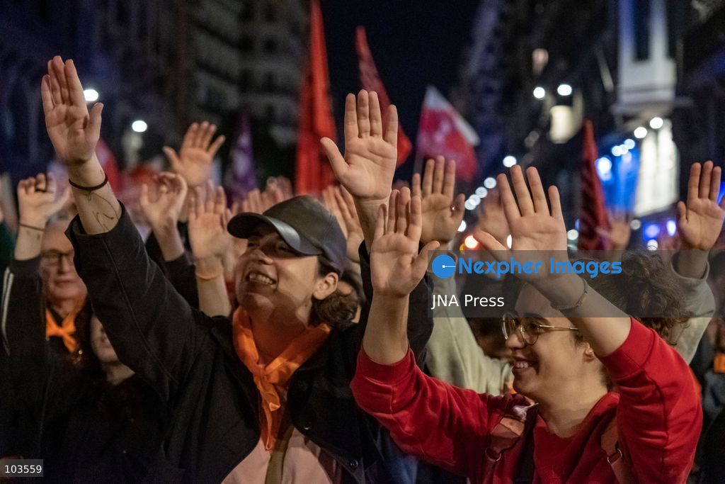 BARCELONA, SPAIN, OCTOBER 9, 2026: Thousands of housing rights protesters march through central Barcelona demanding stronger protections against evictions and calling for a general strike on November 11. The demonstration, organized by housing unions and activist groups, drew approximately 3,000 participants according to local police, while organizers estimated 15,000. Demonstrators observed a minute of silence in memory of Maricarmen Abascal, an 87-year-old woman who died following her eviction in Madrid, and Olga Matute and Javier, who died by suicide after being evicted in L'Hospitalet de Llobregat. The march began at Placa Universitat and continued through the city center. Photo by Miguel Galmés / JNA Press. (Photo by Miguel GalmÃ©s/JNA Press via Nexpher Images)