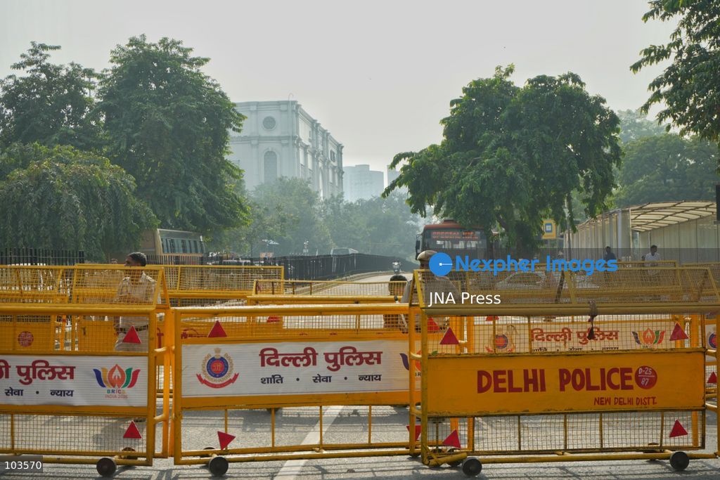 NEW DELHI, INDIA, OCTOBER 10, 2026: Police detain protesters near Jantar Mantar in New Delhi during demonstrations organized by the Cockroach Janta Party (CJP) demanding the resignation of Chief Election Commissioner Gyanesh Kumar. Protesters accused the Election Commission of irregularities in the Special Intensive Revision (SIR) of electoral rolls. Authorities deployed large numbers of police and security personnel and imposed restrictions on gatherings after denying permission for the planned demonstration. The Election Commission has denied allegations of wrongdoing in the voter-roll revision process. Photo by Sameer Hussain / JNA Press. (Photo by Sameer Hussain/JNA Press via Nexpher Images)