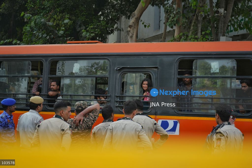 NEW DELHI, INDIA, OCTOBER 10, 2026: Police detain protesters near Jantar Mantar in New Delhi during demonstrations organized by the Cockroach Janta Party (CJP) demanding the resignation of Chief Election Commissioner Gyanesh Kumar. Protesters accused the Election Commission of irregularities in the Special Intensive Revision (SIR) of electoral rolls. Authorities deployed large numbers of police and security personnel and imposed restrictions on gatherings after denying permission for the planned demonstration. The Election Commission has denied allegations of wrongdoing in the voter-roll revision process. Photo by Sameer Hussain / JNA Press. (Photo by Sameer Hussain/JNA Press via Nexpher Images)