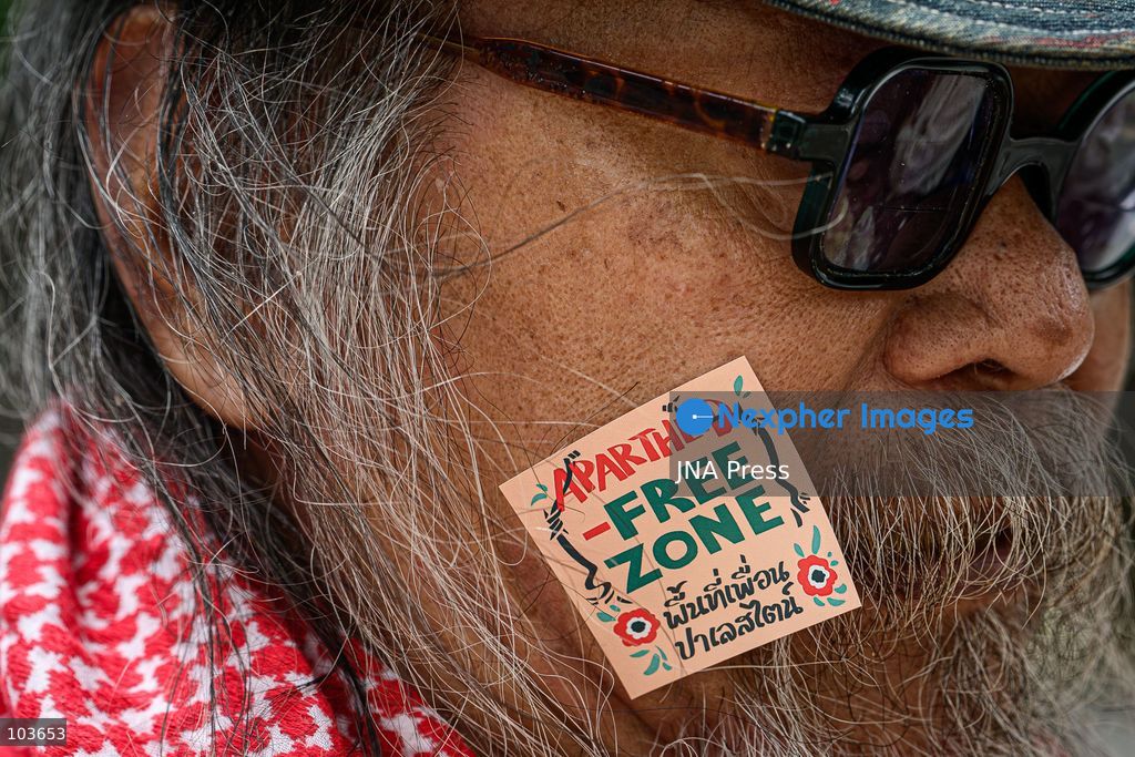 BANGKOK, THAILAND, OCTOBER 10, 2026: Pro-Palestinian demonstrators gather outside the Israeli Embassy in Bangkok during a protest marking 1,100 days since the start of the war in Gaza. Participants held portraits of Palestinians killed during the conflict for three minutes in an action titled "Every Life Isn't Just a Number," symbolizing three years of war. The demonstration was held as part of a Global Action Day for Palestine. Photo by Watsawat Koktabtim / JNA Press. (Photo by Watsawat Koktabtim/JNA Press via Nexpher Images)