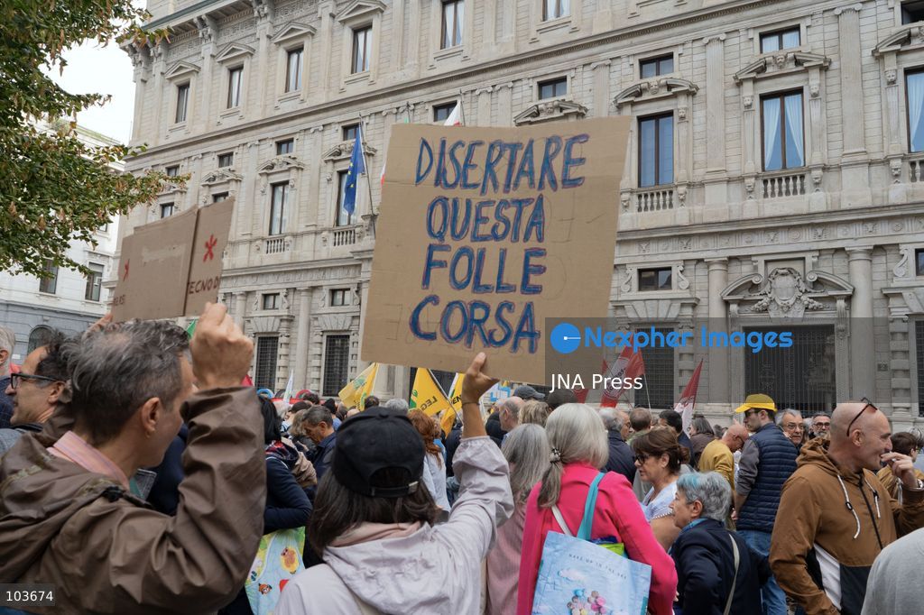 MILAN, ITALY – OCTOBER 10, 2026: Protesters gather for a sit-in in Piazza della Scala in central Milan to oppose the development of new data centers across Lombardy and Italy. The demonstration is organized by the Rete dei Comitati No Data Center (No Data Center Committee Network), which is calling for a moratorium on permits for new facilities. The group also urges public authorities to conduct thorough environmental, urban planning and regional assessments before approving projects. For approved facilities that have not yet begun operating, campaigners are calling for reviews to be reopened if potential microclimate effects and cumulative impacts with existing facilities were not adequately assessed. Lombardy is a major center for Italy’s data center industry. In 2024, the region hosted 67 of Italy’s 168 operational facilities and accounted for approximately 63% of applications for new developments, according to the supplied information. Photo by Calogero Russo / JNA Press. (Photo by calogero russo/JNA Press via Nexpher Images)