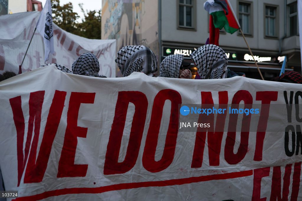 BERLIN, GERMANY, OCTOBER 10, 2026: Thousands of demonstrators take part in the United4Palestine rally under the slogan “No Peace on Stolen Land” in Berlin. Police estimated that around 3,500 people participated in the demonstration, which took place amid extensive security measures and a large police presence. Pro-Israeli counter-protests were also held nearby, with participants expressing opposing views on the Israeli-Palestinian conflict. Photo by Maria Castro / JNA Press. (Photo by Maria Castro/JNA Press via Nexpher Images)