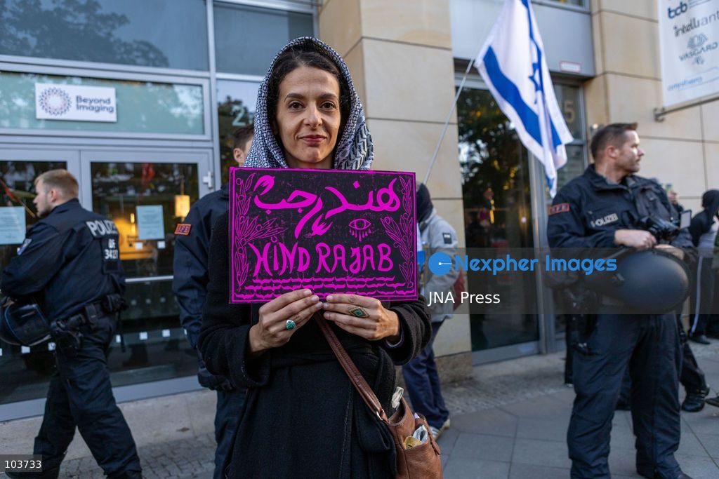 BERLIN, GERMANY, OCTOBER 10, 2026: Thousands of demonstrators take part in the United4Palestine rally under the slogan “No Peace on Stolen Land” in Berlin. Police estimated that around 3,500 people participated in the demonstration, which took place amid extensive security measures and a large police presence. Pro-Israeli counter-protests were also held nearby, with participants expressing opposing views on the Israeli-Palestinian conflict. Photo by Maria Castro / JNA Press. (Photo by Maria Castro/JNA Press via Nexpher Images)