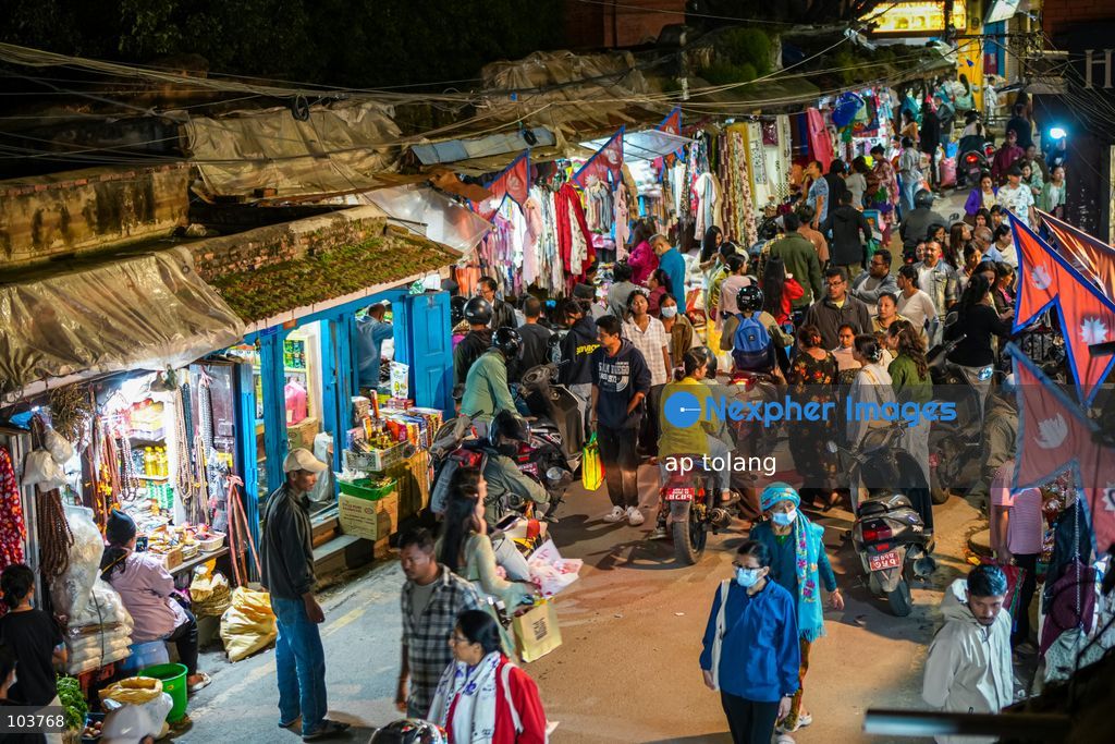 Lalitpur, NEPAL, October 10, 2026: People shop for clothes, footwear, and accessories at a busy market in Lalitpur, Nepal, ahead of the Dashain festival. Shoppers visit markets to purchase new clothes and other essentials for family gatherings and traditional celebrations. (Photo by ap tolang/Nexpher Images)