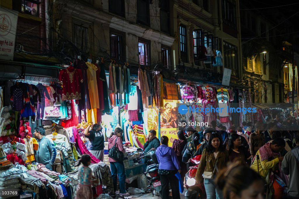 Lalitpur, NEPAL, October 10, 2026: People shop for clothes, footwear, and accessories at a busy market in Lalitpur, Nepal, ahead of the Dashain festival. Shoppers visit markets to purchase new clothes and other essentials for family gatherings and traditional celebrations. (Photo by ap tolang/Nexpher Images)