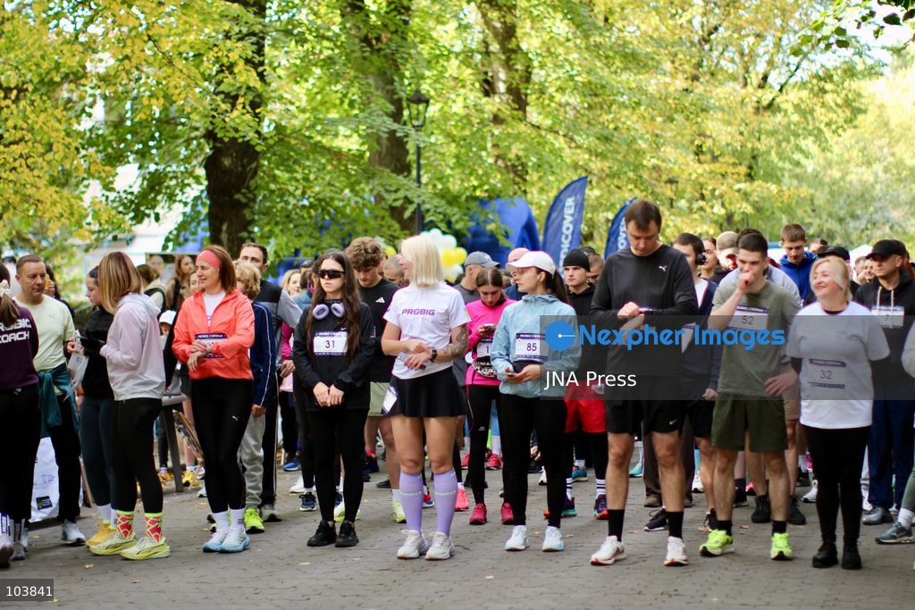 LVIV, UKRAINE, OCTOBER 10, 2026: Around 200 participants take part in the PROBIG | SviTY Run charity event in Lviv to raise funds for children and adolescents affected by the war in Ukraine. Organized by Kids of Ukraine in collaboration with PROBIG and event partners, the fundraiser featured 2.5-kilometer and 5-kilometer races, a children's race and a special race for mothers. Proceeds will support the SviTY program, which operates four psychosocial support centers in Lviv, Khmelnytskyi, Cherkasy and Zhytomyr, providing psychological assistance, social integration activities and educational guidance to adolescents affected by the war. Photo by Catherine Manso / JNA Press. (Photo by Catherine Manso/JNA Press via Nexpher Images)