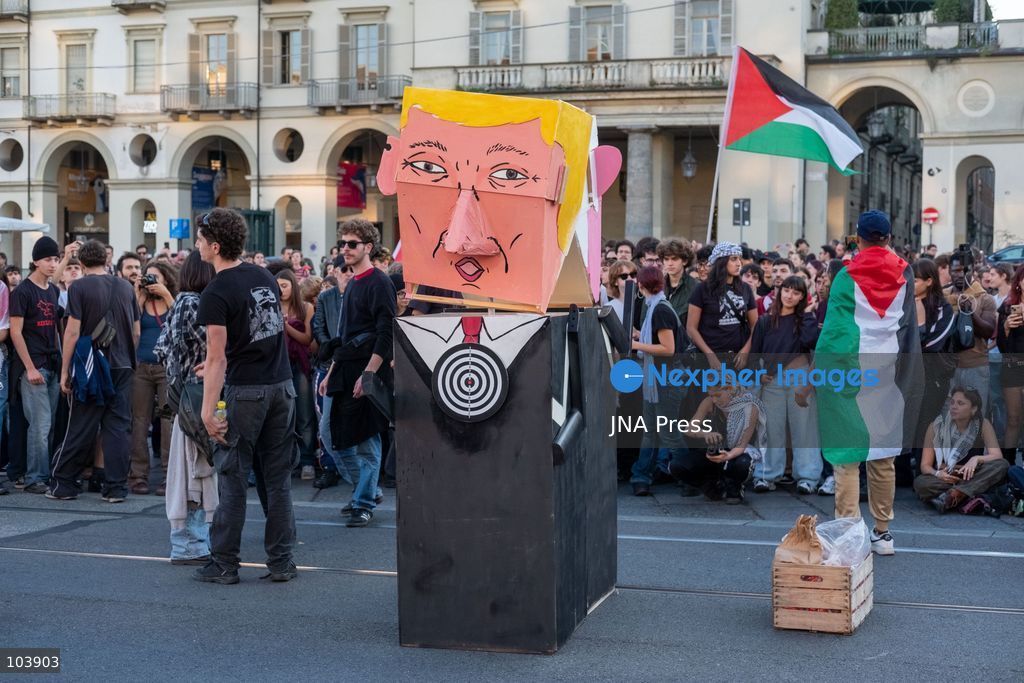 TURIN, ITALY, OCTOBER 10, 2026: Thousands of demonstrators march through the streets of Turin during a regional protest in solidarity with Palestine. Participants from across the Piedmont region gathered for the demonstration organized by Torino per Gaza, waving Palestinian flags and carrying banners as they marched through the city center. The procession passed through several neighborhoods, including Barriera di Milano, before returning toward central Turin. Italian news agency ANSA estimated attendance at around 8,000, while organizers claimed 20,000 participants. Photo by Camilla Baronetto / JNA Press. (Photo by Camilla Baronetto/JNA Press via Nexpher Images)