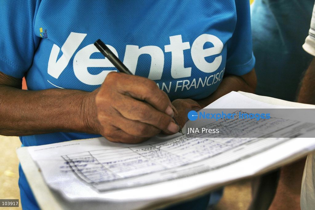 SAN FRANCISCO, ZULIA, VENEZUELA, OCTOBER 10, 2026: Members and supporters of the opposition party Vente Venezuela, led by Maria Corina Machado, take part in a membership registration campaign in San Francisco municipality, Zulia state. The initiative, called "Vente Toma el Zulia," aims to recruit new party members and strengthen the organization's presence across the state ahead of possible presidential elections in 2027. Party organizers said the campaign would take place across 109 parishes in Zulia. Photo by Humberto Matheus / JNA Press. (Photo by Humberto Matheus/JNA Press via Nexpher Images)