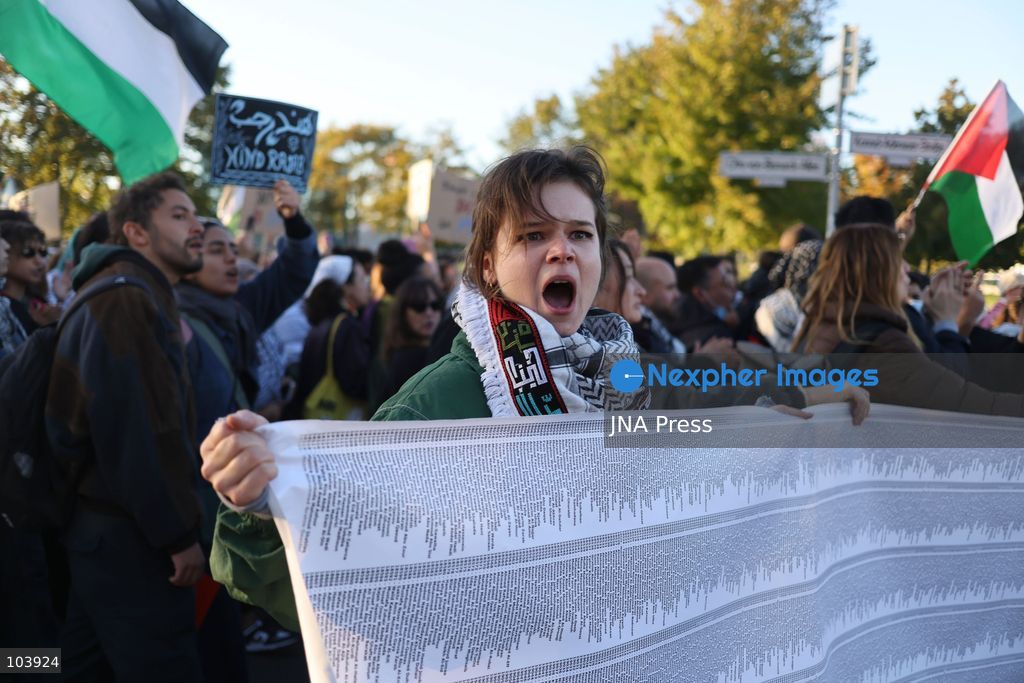 BERLIN, GERMANY, OCTOBER 10, 2026: Thousands of demonstrators take part in the "United4Palestine - No Peace on Stolen Land" march in Berlin, calling for an end to Israel's occupation of Palestinian territories. Protesters demanded that the German government halt arms exports to Israel and end its military and economic support for the country. The demonstration also highlighted opposition to Germany's policies toward Israel and concerns over the humanitarian situation in the Gaza Strip. Photo by Zaira Biagini / JNA Press. (Photo by Zaira Biagini/JNA Press via Nexpher Images)