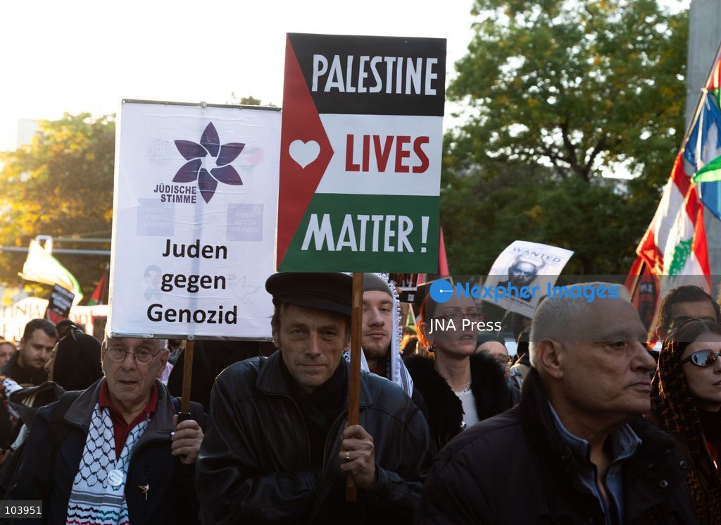 BERLIN, GERMANY, OCTOBER 10, 2026: Pro-Palestinian demonstrators march through Berlin calling for Palestinian rights and an end to the Israeli occupation. Supporters of Israel were also present as the demonstration moved through the German capital. Photo by Somaya Abdelrahman / JNA Press. (Photo by Somaya Abdelrahman/JNA Press via Nexpher Images)