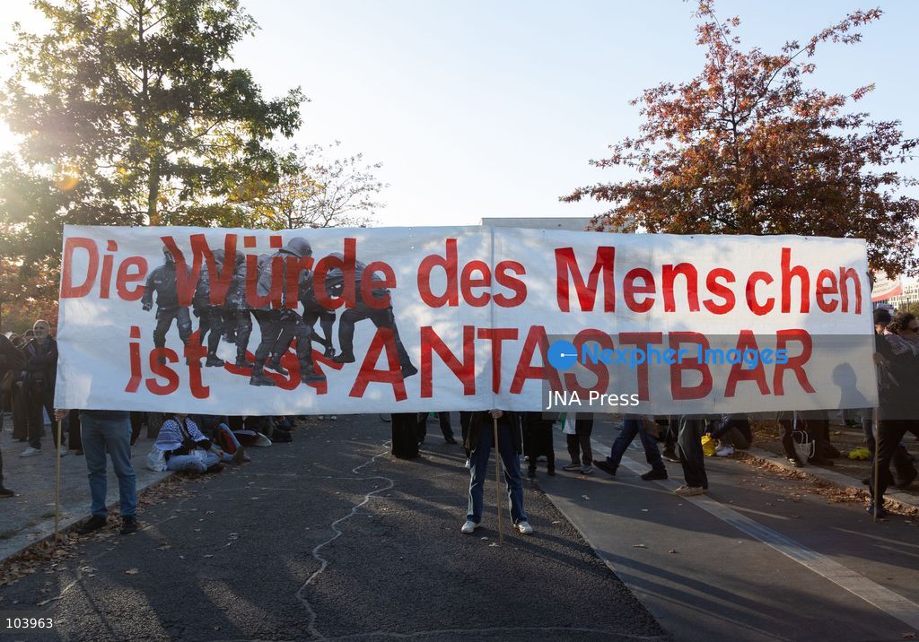 BERLIN, GERMANY, OCTOBER 10, 2026: Pro-Palestinian demonstrators march through Berlin calling for Palestinian rights and an end to the Israeli occupation. Supporters of Israel were also present as the demonstration moved through the German capital. Photo by Somaya Abdelrahman / JNA Press. (Photo by Somaya Abdelrahman/JNA Press via Nexpher Images)