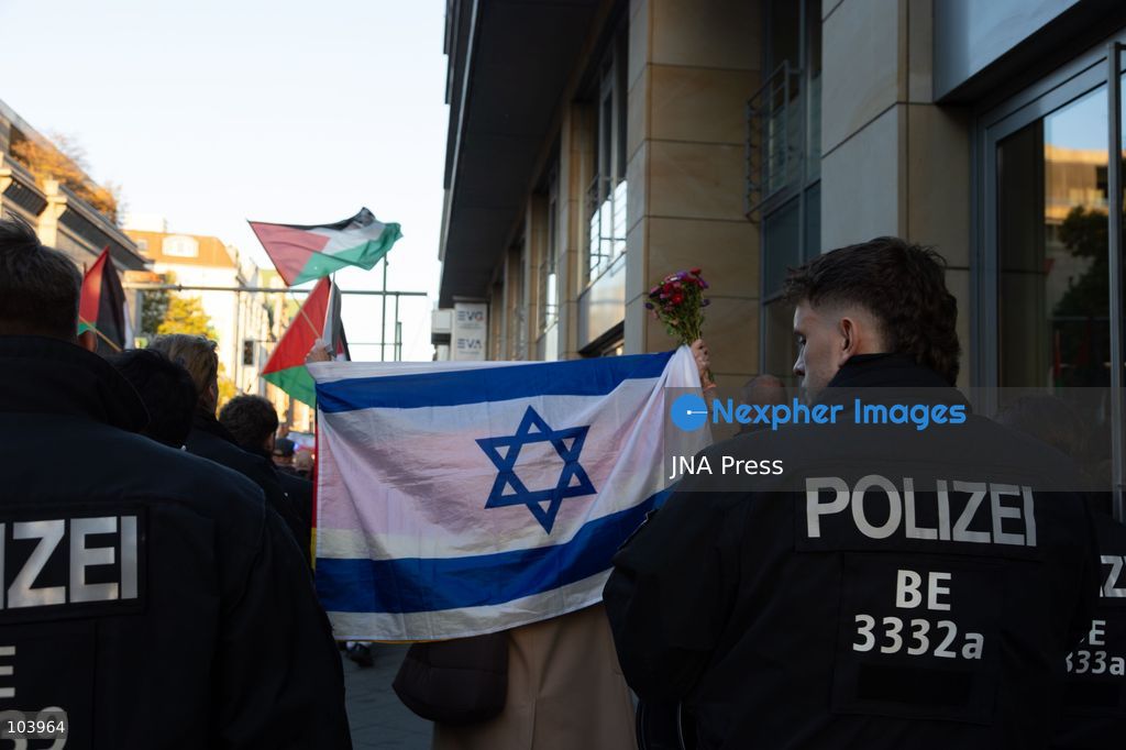 BERLIN, GERMANY, OCTOBER 10, 2026: Pro-Palestinian demonstrators march through Berlin calling for Palestinian rights and an end to the Israeli occupation. Supporters of Israel were also present as the demonstration moved through the German capital. Photo by Somaya Abdelrahman / JNA Press. (Photo by Somaya Abdelrahman/JNA Press via Nexpher Images)