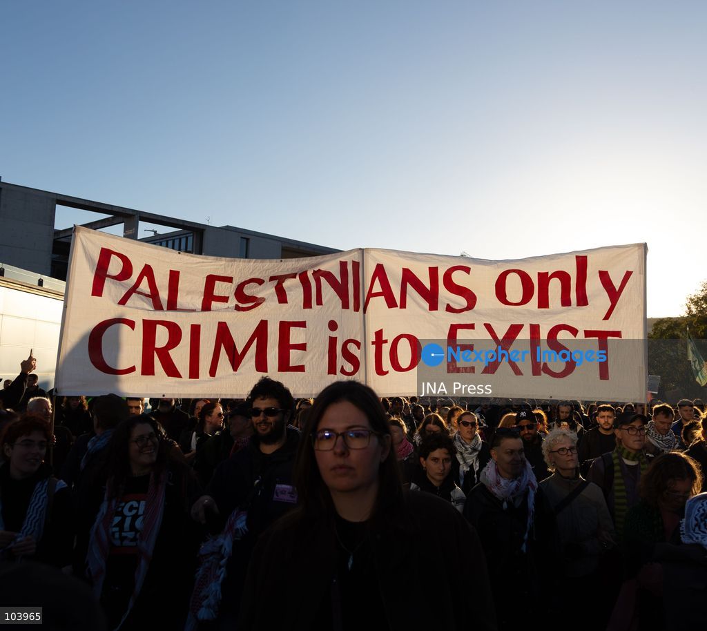 BERLIN, GERMANY, OCTOBER 10, 2026: Pro-Palestinian demonstrators march through Berlin calling for Palestinian rights and an end to the Israeli occupation. Supporters of Israel were also present as the demonstration moved through the German capital. Photo by Somaya Abdelrahman / JNA Press. (Photo by Somaya Abdelrahman/JNA Press via Nexpher Images)