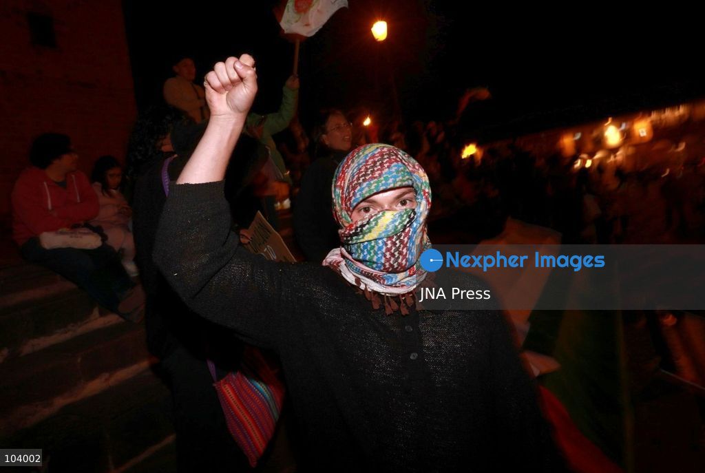 CUSCO, PERU, OCTOBER 11, 2026 : Around 40 protesters, including local residents and foreign nationals, march through the historic center of Cusco as part of the Global Action for Palestine, a coordinated international day of demonstrations. Participants called on the Peruvian government to sever diplomatic relations and military-related ties with Israel. Demonstrators also urged regional authorities to address concerns over the presence of Israeli soldiers visiting Cusco and surrounding areas, while expressing solidarity with Palestinians amid Israel's military operations. Photo by Erick Diaz/ JNA Press. (Photo by Erick Diaz Veliz/JNA Press via Nexpher Images)