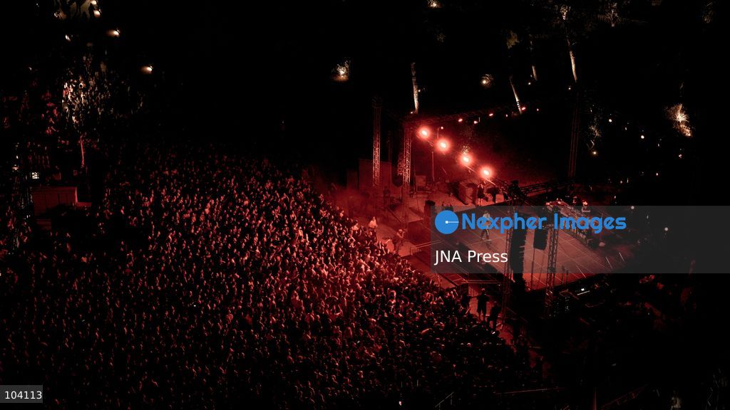 ATHENS, GREECE, OCTOBER 10, 2026: Thousands of people attend a Palestine solidarity festival organized by March to Gaza Greece at the Lycabettus Theatre in Athens. The event included discussions on Palestine, live connections with participants in Gaza and the West Bank, cultural exhibits and live music performances. Photo by Vedat Yeler / JNA Press. (Photo by Vedat Yeler/JNA Press via Nexpher Images)