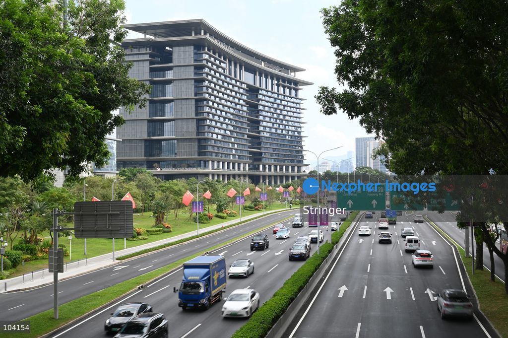 A hotel of InterContinental Shenzhen Greater Bay Area near the APEC Summit of Shenzhen International Communication Center on October 11, 2026 in Shenzhen, China. (Photo by Stringer/Nexpher Images)