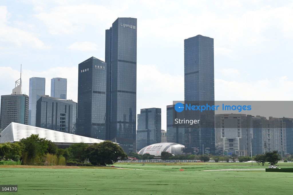 A Foundation Pit Air Dome of Shumyip Terra setting in the city on October 11, 2026 in Shenzhen, China. (Photo by Stringer/Nexpher Images)
