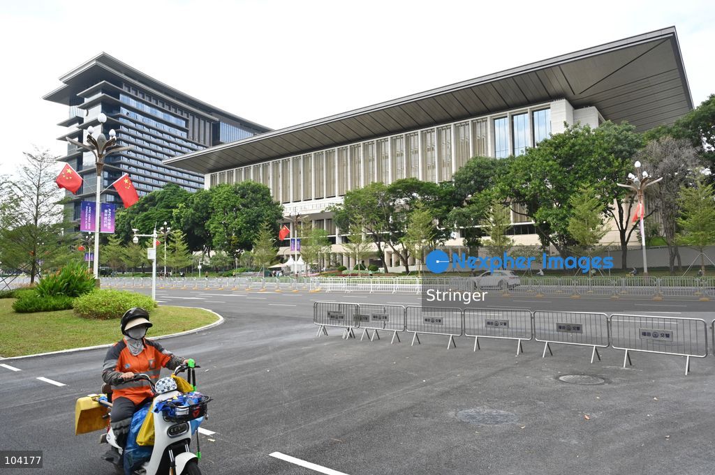 The APEC Summit of Shenzhen International Communication Center on October 11, 2026 in Shenzhen, China. The APEC meeting will be held here in Shenzhen in November. (Photo by Stringer/Nexpher Images)