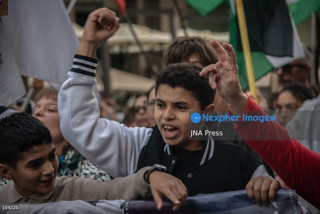 MILAN, ITALY, OCTOBER 10, 2026: Thousands of demonstrators march through central Milan in solidarity with Palestinians, marking three years since the start of the war in Gaza. Protesters carry Palestinian flags, banners and placards as they march from Piazza della Repubblica toward Piazza San Babila, calling for an end to Israel's military operations in Gaza, an arms embargo and the suspension of agreements with Israel. The demonstration was part of a nationwide mobilization organized by Palestinian groups and supporting organizations across Italy. Photo by Nadia Caimi / JNA Press. (Photo by Nadia Caimi/JNA Press via Nexpher Images)
