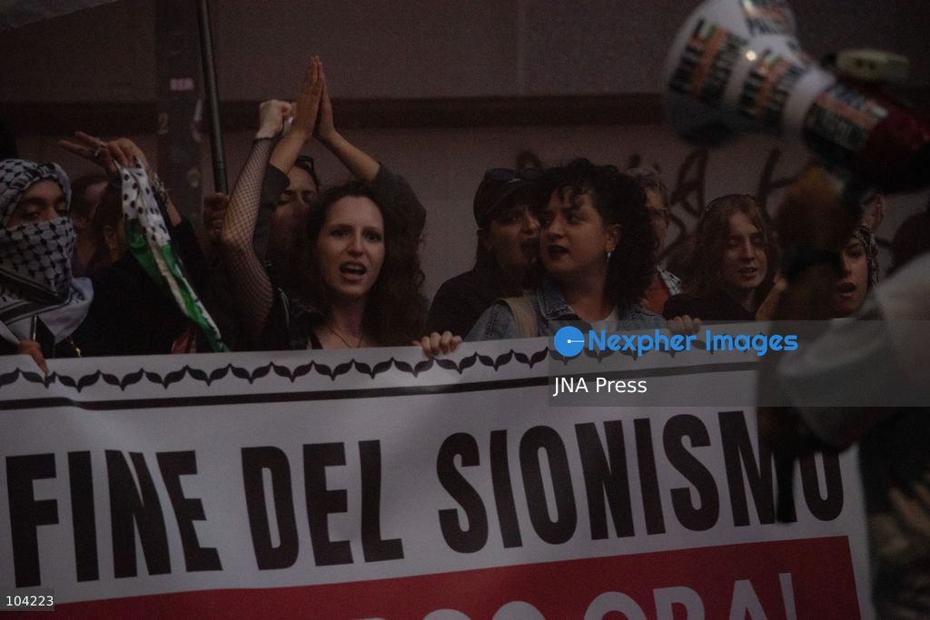 MILAN, ITALY, OCTOBER 10, 2026: Thousands of demonstrators march through central Milan in solidarity with Palestinians, marking three years since the start of the war in Gaza. Protesters carry Palestinian flags, banners and placards as they march from Piazza della Repubblica toward Piazza San Babila, calling for an end to Israel's military operations in Gaza, an arms embargo and the suspension of agreements with Israel. The demonstration was part of a nationwide mobilization organized by Palestinian groups and supporting organizations across Italy. Photo by Nadia Caimi / JNA Press. (Photo by Nadia Caimi/JNA Press via Nexpher Images)