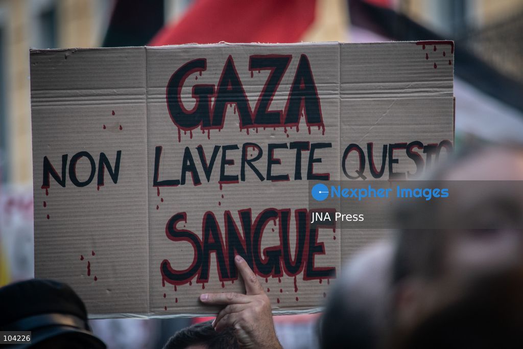 MILAN, ITALY, OCTOBER 10, 2026: Thousands of demonstrators march through central Milan in solidarity with Palestinians, marking three years since the start of the war in Gaza. Protesters carry Palestinian flags, banners and placards as they march from Piazza della Repubblica toward Piazza San Babila, calling for an end to Israel's military operations in Gaza, an arms embargo and the suspension of agreements with Israel. The demonstration was part of a nationwide mobilization organized by Palestinian groups and supporting organizations across Italy. Photo by Nadia Caimi / JNA Press. (Photo by Nadia Caimi/JNA Press via Nexpher Images)
