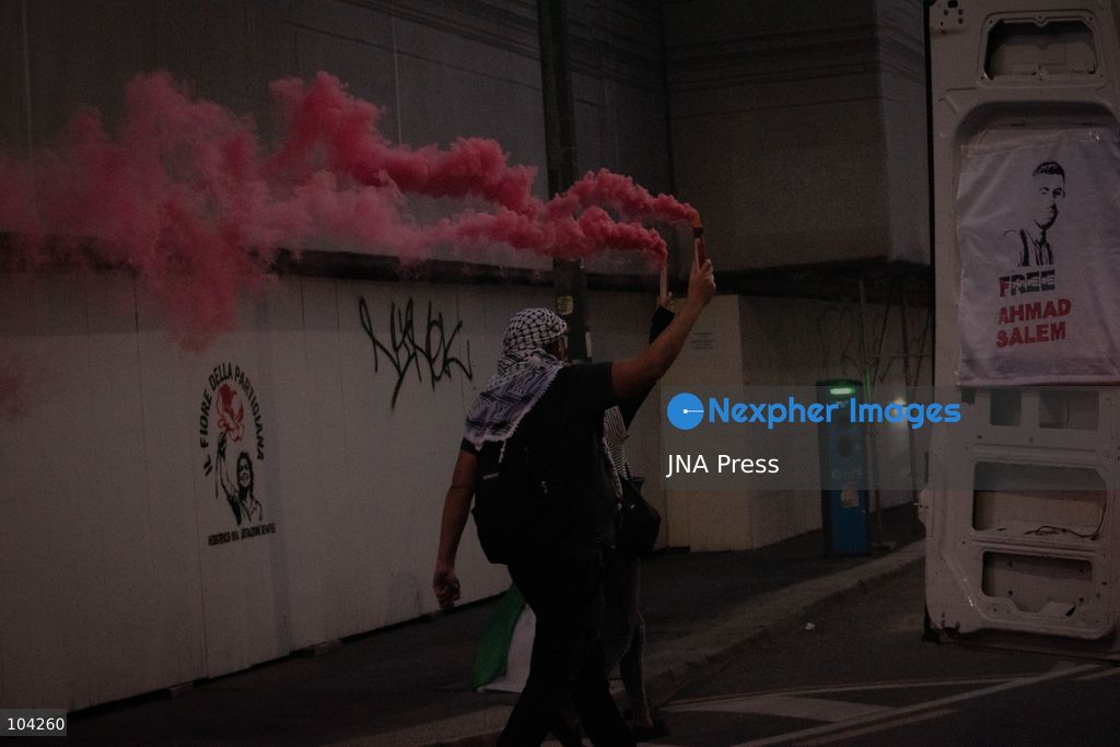 MILAN, ITALY, OCTOBER 10, 2026: Thousands of demonstrators march through central Milan in solidarity with Palestinians, marking three years since the start of the war in Gaza. Protesters carry Palestinian flags, banners and placards as they march from Piazza della Repubblica toward Piazza San Babila, calling for an end to Israel's military operations in Gaza, an arms embargo and the suspension of agreements with Israel. The demonstration was part of a nationwide mobilization organized by Palestinian groups and supporting organizations across Italy. Photo by Nadia Caimi / JNA Press. (Photo by Nadia Caimi/JNA Press via Nexpher Images)