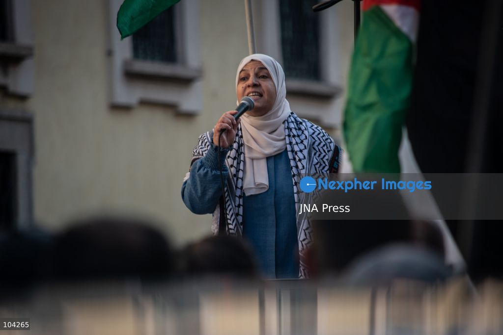 MILAN, ITALY, OCTOBER 10, 2026: Thousands of demonstrators march through central Milan in solidarity with Palestinians, marking three years since the start of the war in Gaza. Protesters carry Palestinian flags, banners and placards as they march from Piazza della Repubblica toward Piazza San Babila, calling for an end to Israel's military operations in Gaza, an arms embargo and the suspension of agreements with Israel. The demonstration was part of a nationwide mobilization organized by Palestinian groups and supporting organizations across Italy. Photo by Nadia Caimi / JNA Press. (Photo by Nadia Caimi/JNA Press via Nexpher Images)