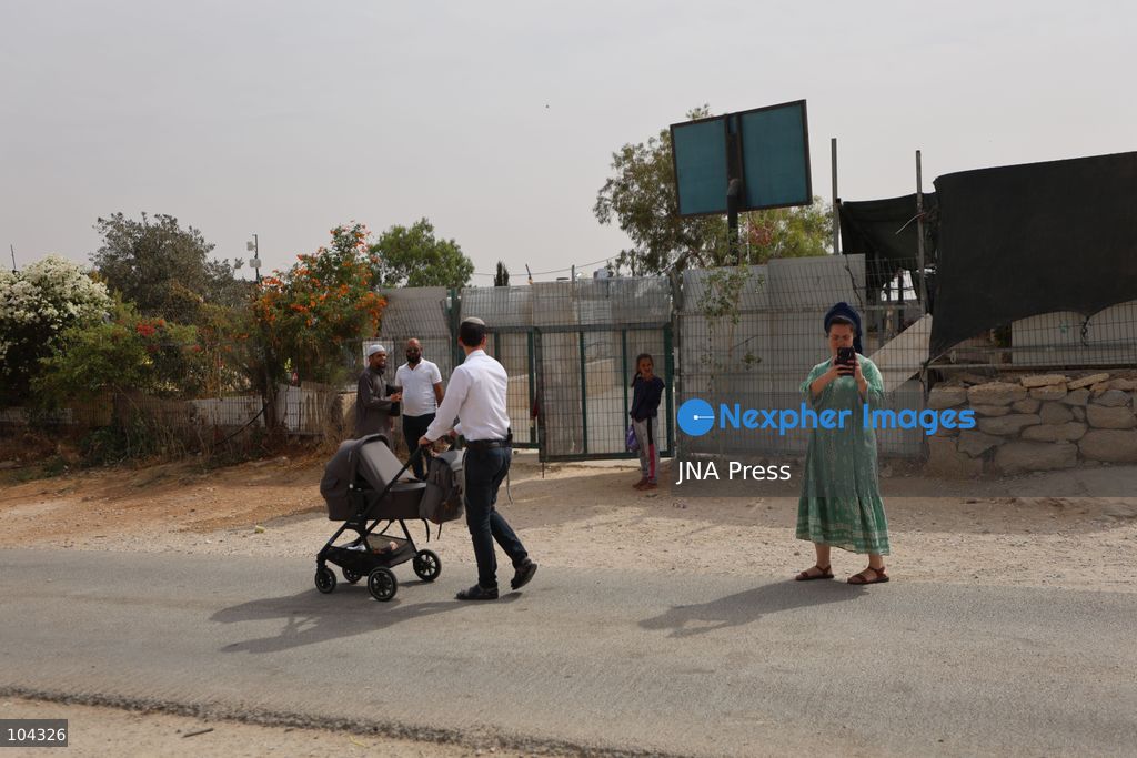 UMM AL-KHAIR, MASAFER YATTA, OCCUPIED WEST BANK, OCTOBER 11, 2026: Israeli settlers placed barbed wire in the sheep pen yard and plastic sheets in front of the windows of the Salem al-Hathaleen family home in Umm al-Khair, Masafer Yatta, south of Hebron. The Israeli military subsequently declared the area a closed military zone, preventing the family from accessing the sheep pen and backyard, where a newly established settler outpost is located. Photo by Mosab Shawer / JNA Press. (Photo by Mosab shawer/JNA Press via Nexpher Images)