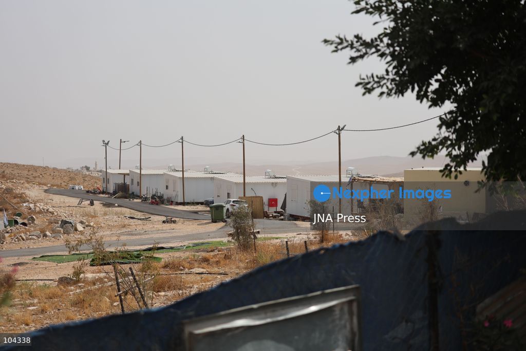 UMM AL-KHAIR, MASAFER YATTA, OCCUPIED WEST BANK, OCTOBER 11, 2026: Israeli settlers placed barbed wire in the sheep pen yard and plastic sheets in front of the windows of the Salem al-Hathaleen family home in Umm al-Khair, Masafer Yatta, south of Hebron. The Israeli military subsequently declared the area a closed military zone, preventing the family from accessing the sheep pen and backyard, where a newly established settler outpost is located. Photo by Mosab Shawer / JNA Press. (Photo by Mosab shawer/JNA Press via Nexpher Images)