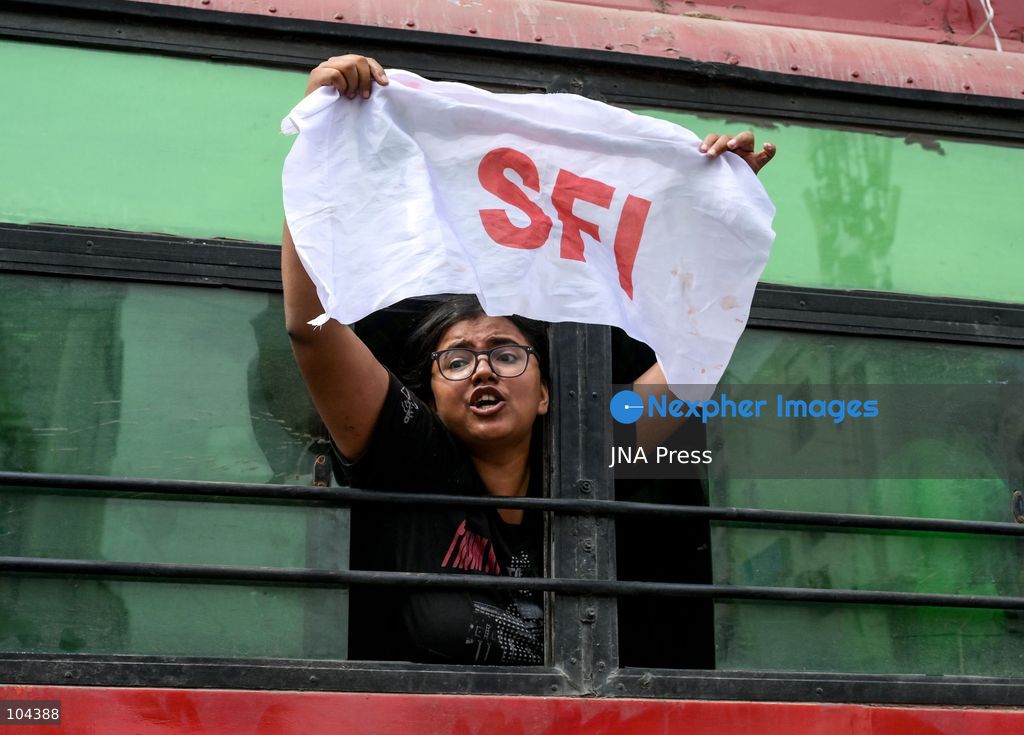 NEW DELHI, INDIA, OCTOBER 11, 2026: Protesters march at Connaught Place in New Delhi, demanding the resignation of Chief Election Commissioner Gyanesh Kumar. The demonstration takes place amid continuing protests over alleged irregularities in voter roll revisions, which the Election Commission denies. Photo by Vishal Kapoor / JNA Press. (Photo by Vishal Kapoor/JNA Press via Nexpher Images)