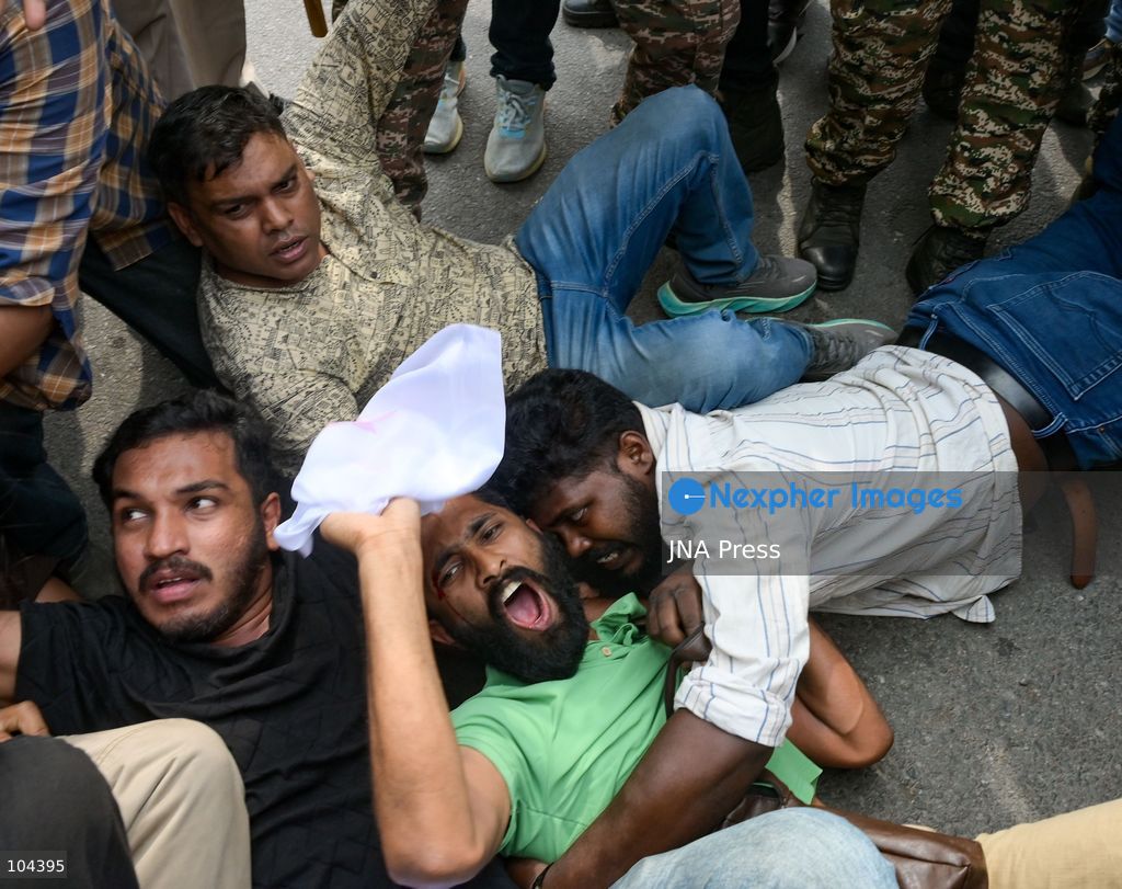 NEW DELHI, INDIA, OCTOBER 11, 2026: Protesters march at Connaught Place in New Delhi, demanding the resignation of Chief Election Commissioner Gyanesh Kumar. The demonstration takes place amid continuing protests over alleged irregularities in voter roll revisions, which the Election Commission denies. Photo by Vishal Kapoor / JNA Press. (Photo by Vishal Kapoor/JNA Press via Nexpher Images)