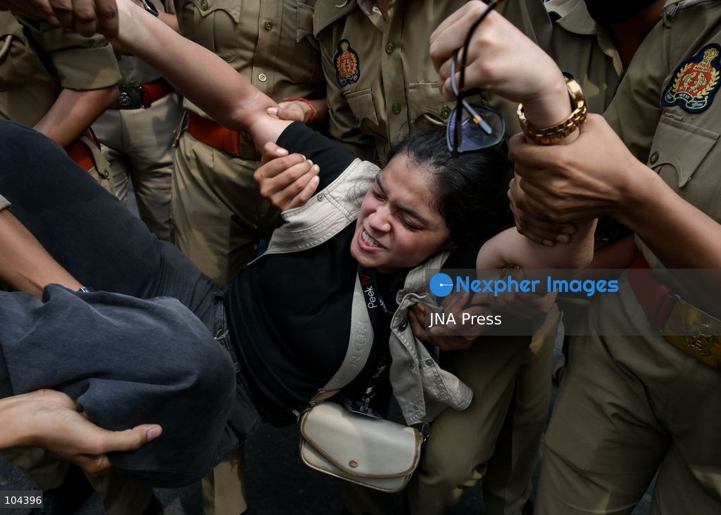 NEW DELHI, INDIA, OCTOBER 11, 2026: Protesters march at Connaught Place in New Delhi, demanding the resignation of Chief Election Commissioner Gyanesh Kumar. The demonstration takes place amid continuing protests over alleged irregularities in voter roll revisions, which the Election Commission denies. Photo by Vishal Kapoor / JNA Press. (Photo by Vishal Kapoor/JNA Press via Nexpher Images)