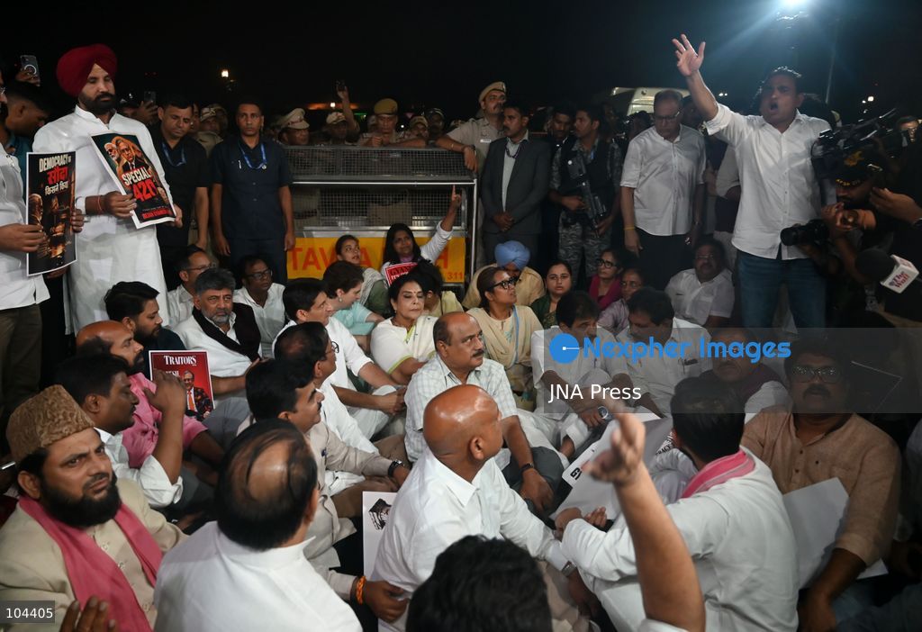 NEW DELHI, INDIA, OCTOBER 9, 2026: Indian opposition leader Rahul Gandhi leads lawmakers from the INDIA bloc in a march from Parliament towards Rashtrapati Bhavan in New Delhi. The opposition delegation sought to meet President Droupadi Murmu to raise concerns over the functioning of the Election Commission of India. Photo by Vishal Kapoor / JNA Press. (Photo by Vishal Kapoor/JNA Press via Nexpher Images)