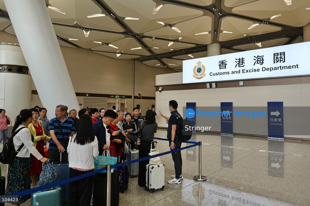 Group Tourists waiting at Huanggang Port on October 12, 2026 in Shenzhen, China. Huanggang Port officially opened for operation today. (Photo by Stringer/Nexpher Images)