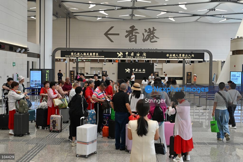 Group Tourists going to Hong Kong from Huanggang Port on October 12, 2026 in Shenzhen, China. Huanggang Port officially opened for operation today. (Photo by Stringer/Nexpher Images)