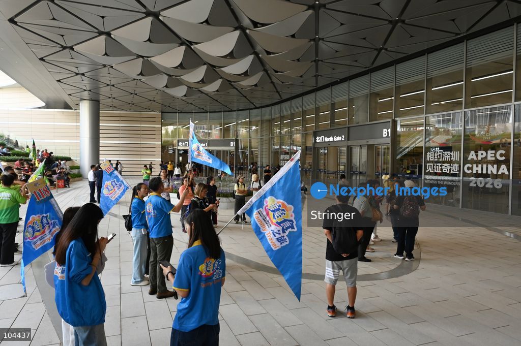 Group Tourists waiting outside of Huanggang Port on October 12, 2026 in Shenzhen, China. Huanggang Port officially opened for operation today. (Photo by Stringer/Nexpher Images)